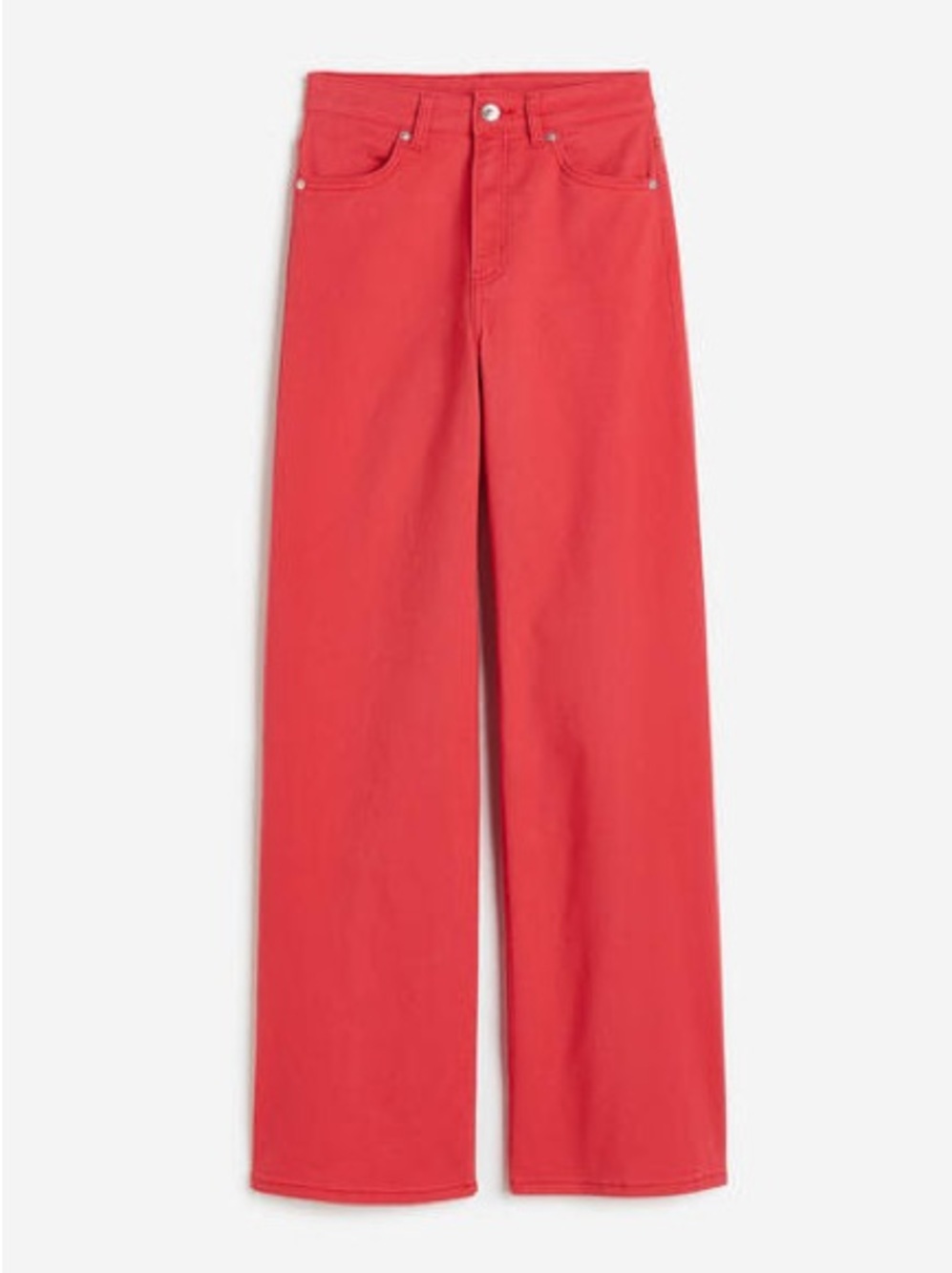 H&M Red Wide-leg Twill Pants - 2